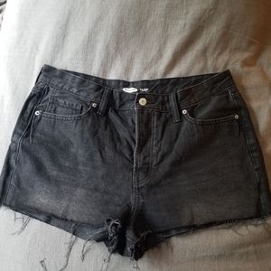 Old Navy black high rise short shorts